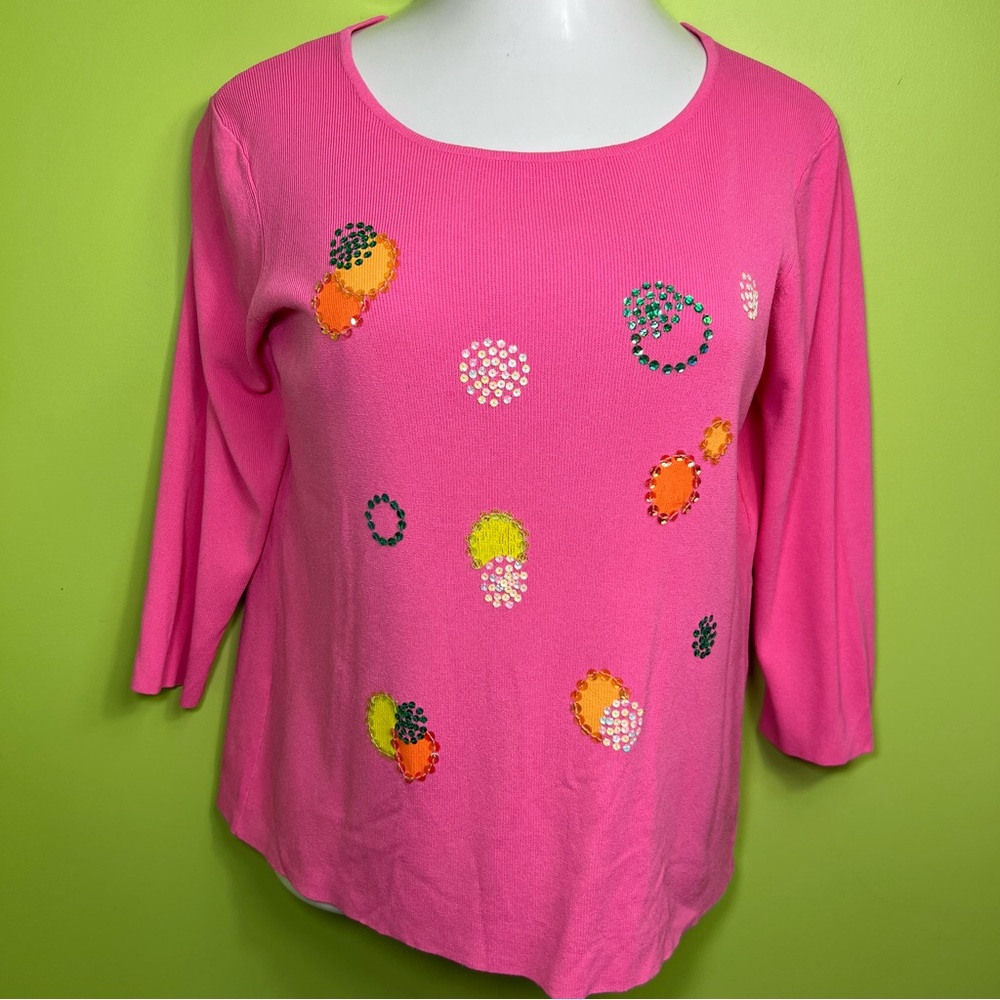 Ny Collection vintage pink sweater size XL